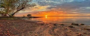 Sunset near water