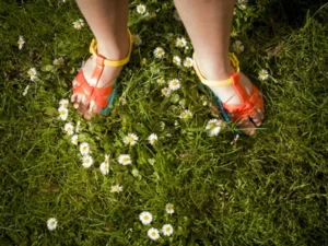 Feet on grass