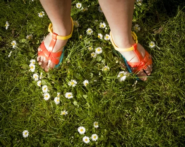 Feet on grass